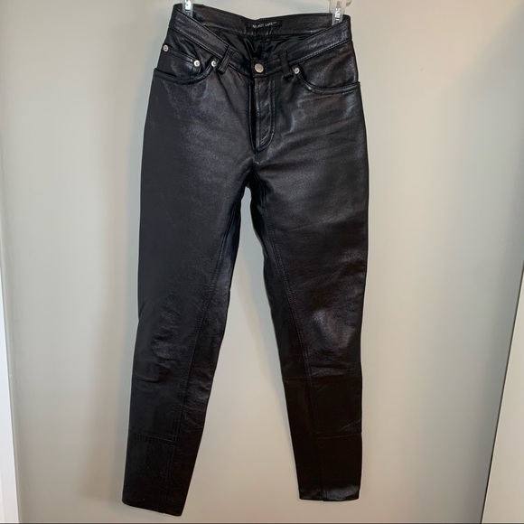 HELMUT LANG Black Leather Pants - Picture 1 of 10